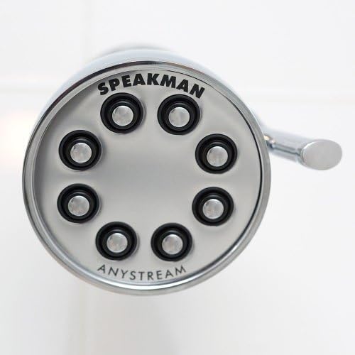 Speakman S-2251-MB Signature Icon Anystream High Pressure Adjustable Solid Brass Shower Head, 2.5 GPM, Matte Black