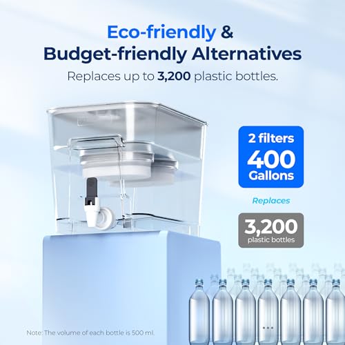 WFD-22L-DF Water Filter Dispenser, 40-Cup Water Purifier, White