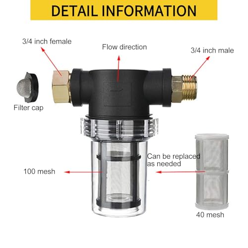 Garden Hose Filter for Pressure Washer Inlet Water