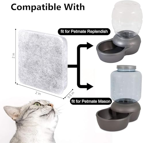 Water Fountain Filters Replacement Dog Compatible with Petmate (8 Count)