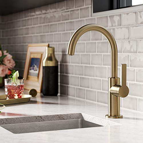 Oletto Single Handle Kitchen Bar Faucet in Spot Free Antique Champagne Bronze