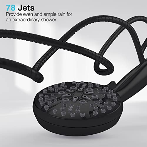 Matt Black Shower Head with Handheld Spray High Pressure