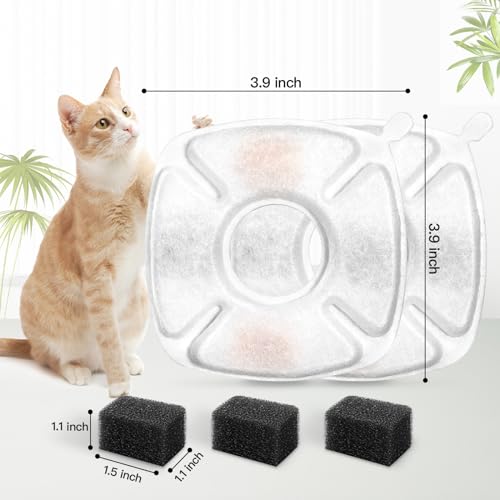 8 Pcs Cat Fountain Replacement Filters 4 Pack Cat Water Fountain Replacement Filters with 4 Pack Pre (8 Count)