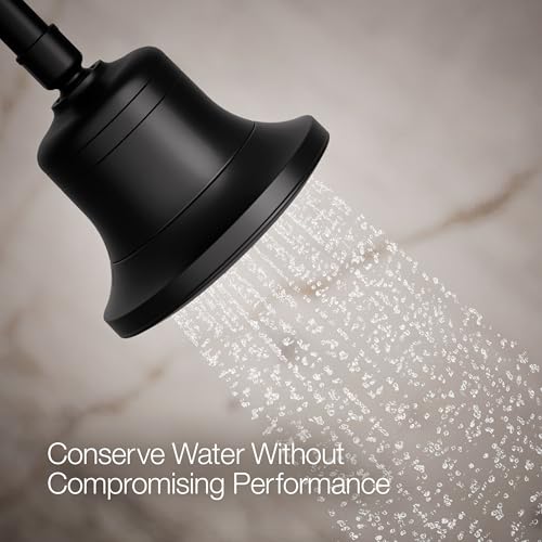 33631-G-BL Cinq Round Single-Function Filtered Showerhead, Five-Layer Filtration, 1.75 GPM, Full Coverage Spray, Premium Durable Material, Matte Black