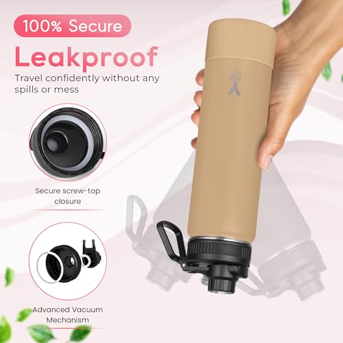Y TOP 24 oz Insulated Water Bottle Leak Proof Spout Lid Fits in Car Cup Holder