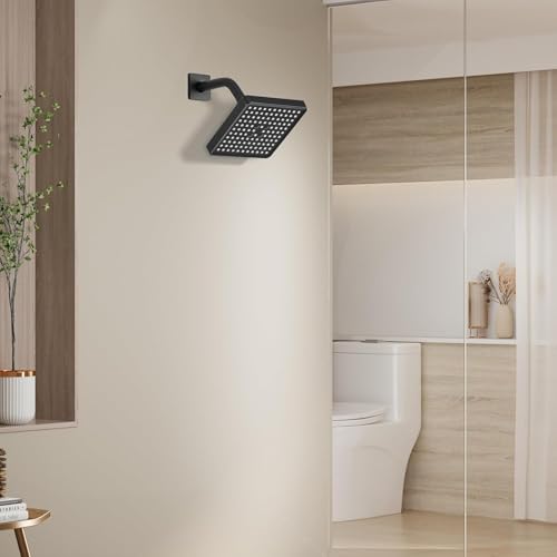 Filtered 6 Inch Square Shower Head High Pressure Bathroom Rain Showerhead Filter for Hard Water to Remove Chlorine and Harmful Substances