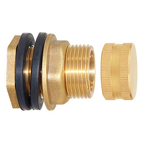 2Set Garden Hose Bulkhead Fitting with Cap 1 (2 Count)