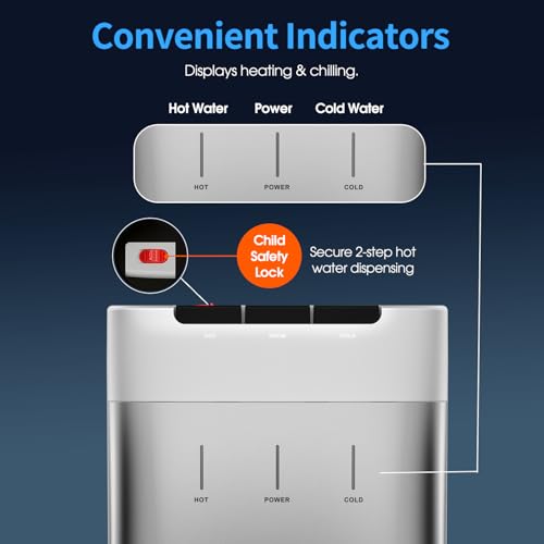 Self Cleaning Bottleless Water Cooler Dispenser Silver