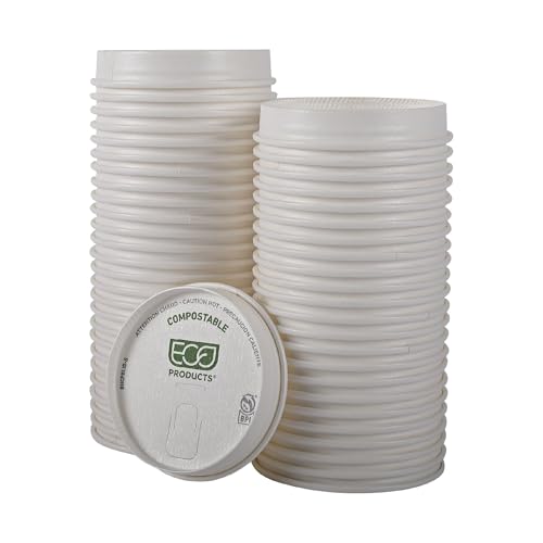 Eco Products Compostable Paper Coffee Cup Lids (1000 Count)