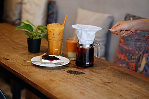 Traditional Thai Style Stainless Steel Reusable Mesh Filter for Thai Tea