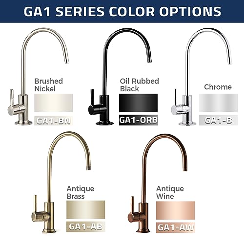 GA1-AB Heavy-Duty Contemporary Non-Air Gap RO Faucet – Premium Lead-Free Design for RO Filtration Systems & Bar Sinks, Antique Brass
