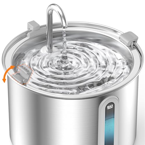 2L Stainless Steel Cat Water Fountain with Snap