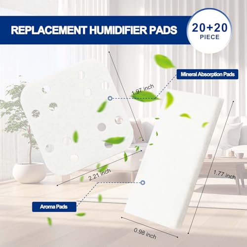 40 Pack Top Fill Humidifier Replacement Filters and Aroma Pads for LEVOIT (20 Count)