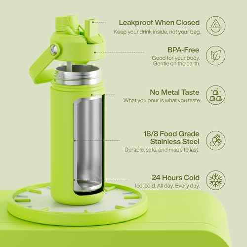 Insulated Water Bottle with Straw Stainless Steel Water Bottle