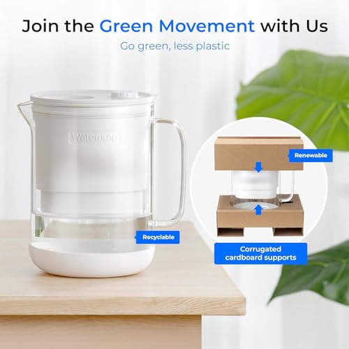 PT 72W Glass Water Filter Pitcher