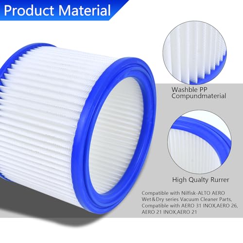 Hepa Filter Compatible with Nilfisk Alto Aero 26