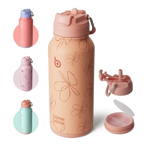 32oz Insulated Water Bottle with Pill Box