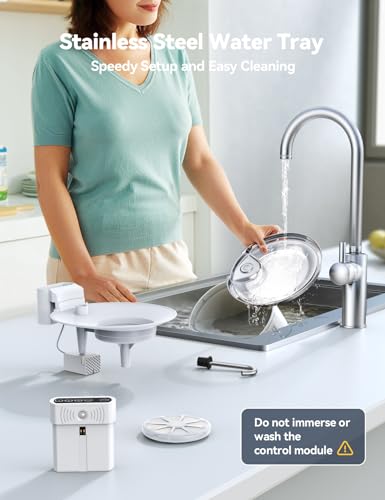 Wireless Cat Water Fountain [Water & Battery Separation] FEELNEEDY Automatic Pet Water Dispenser with Motion Sensor