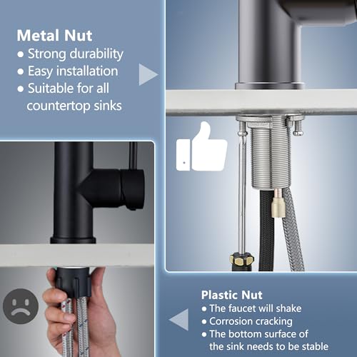 Led Black Stainless Kitchen Faucet with Pull Down Sprayer