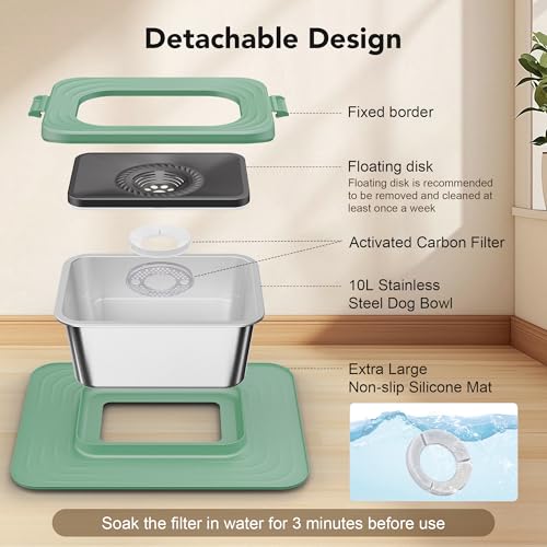10L Stainless Steel Dog Water Bowl