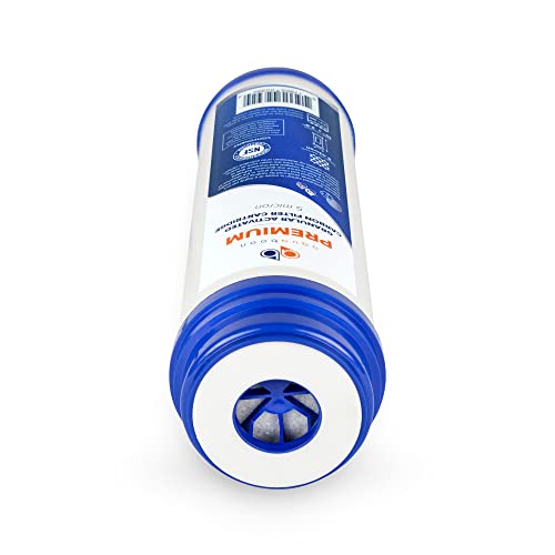 5 Micron 10 x 2.5 Premium Granular Activated Carbon Water Filter Cartridge Replacement (6 Count)