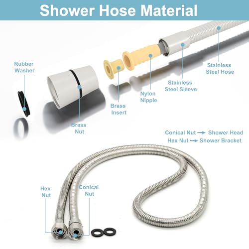 Vintage Handheld Shower Head with 59" Flexible Hose