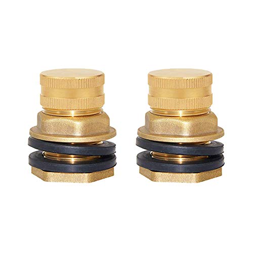 2Set Garden Hose Bulkhead Fitting with Cap 1 (2 Count)