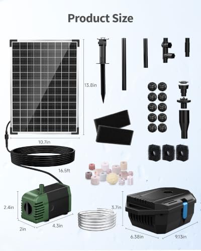 20W Solar Pond Filter with Fountain Pump