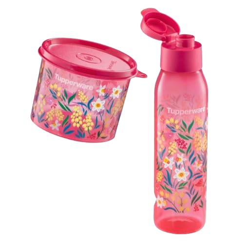 Pretty Blooms ECO Water 500ml Bottle and Mini Canister Set of 2 in Red
