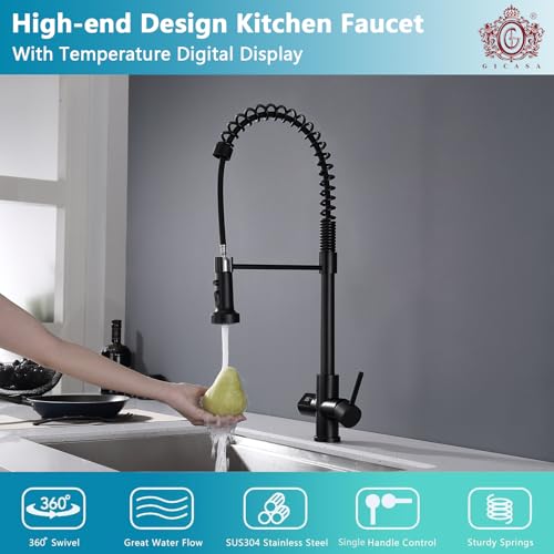 Kitchen Faucet with Temperature Digital Display
