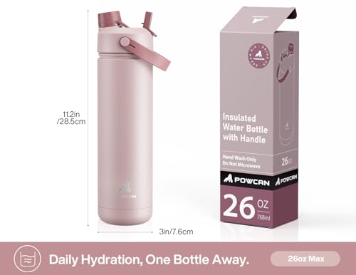 26 oz Insulated Water Bottle with 2