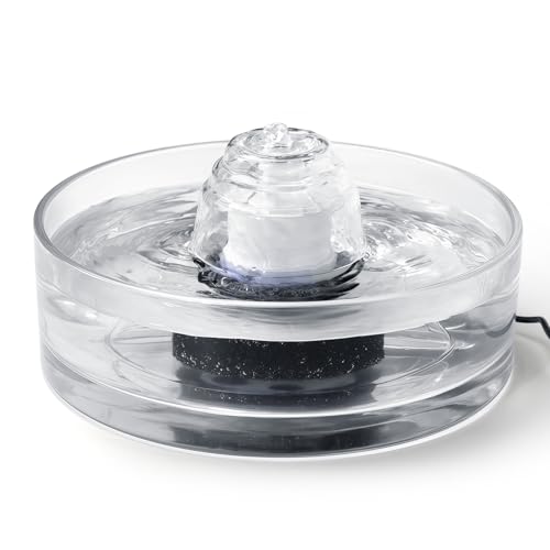Transparent Glass Cat Water Fountain Cover (92 Fl Oz)