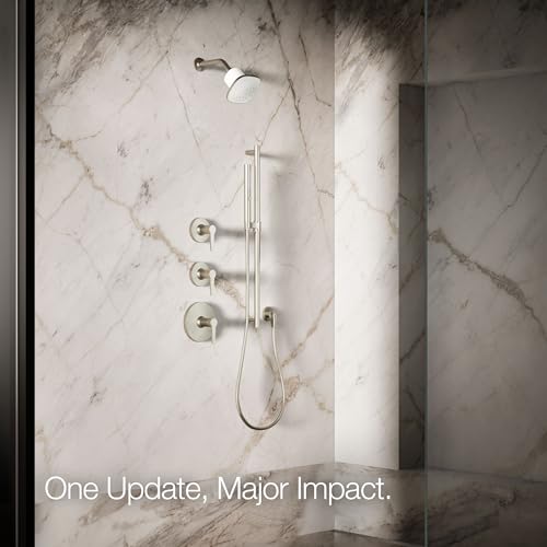 37722-Y-BN Cinq Square Single-Function Filtered Showerhead, Five-Layer Filtration, 2.5 GPM, Contemporary Design, Easy to Clean, Vibrant Brushed Nickel