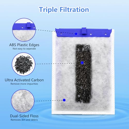 6 Pack Aquarium Filter Cartridge Compatible Whisper Power Filters (6 Count)