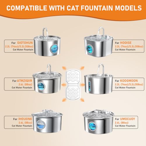 16Pcs Cat Water Fountain Filters Replacement (8 Count)