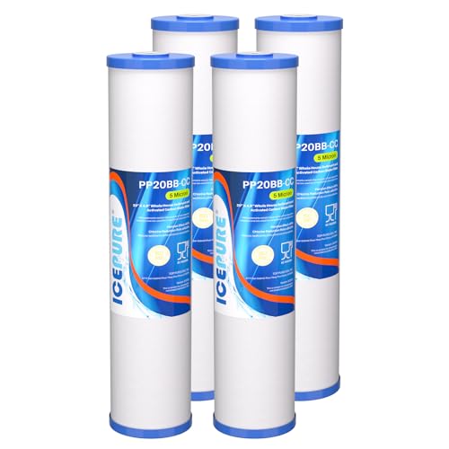 5 Micron 20" x 4.5" Whole House Sediment and Carbon Filter (4 Count)