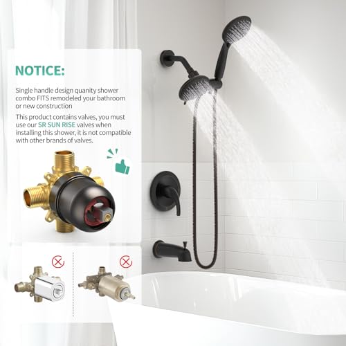 Dual 2 in 1 Shower System with Tub Spout