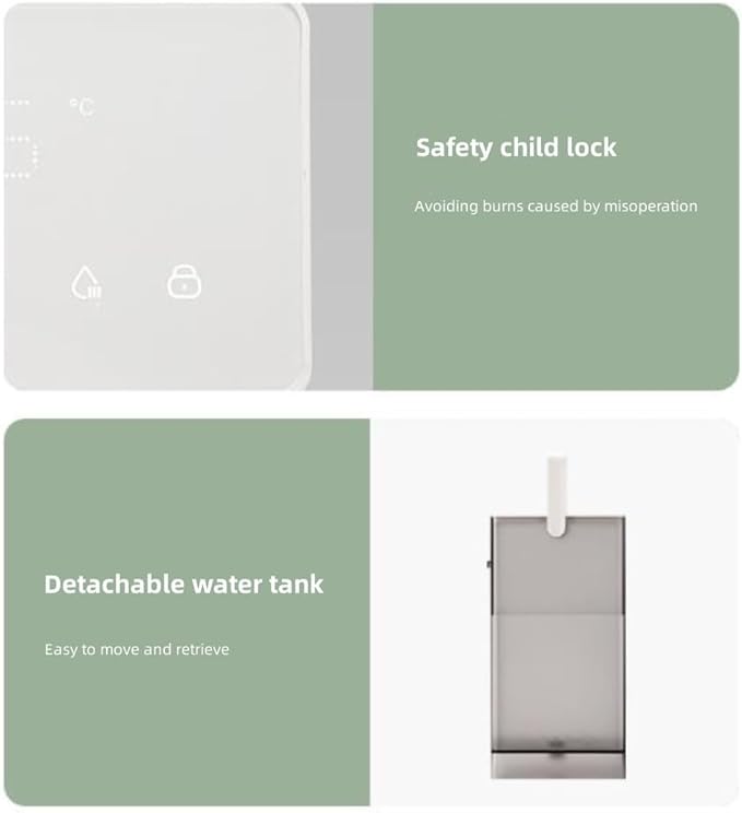 Instant Hot Water Dispenser with Filter,Household Desktop Water Purifier with Night Vision Light，5 Temperatures,Large Capacity, Zero Installation，1 Filter Included