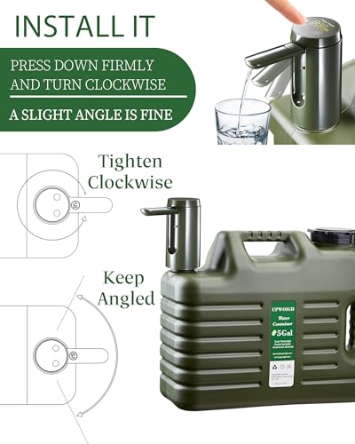 5 Gallon Water Jug with Rechargeable Touch Pump