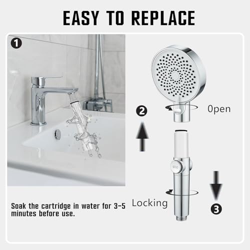 4 Pack Replacement Water Filter Compatible With Cobbe® Handheld Shower Head (4 Count)