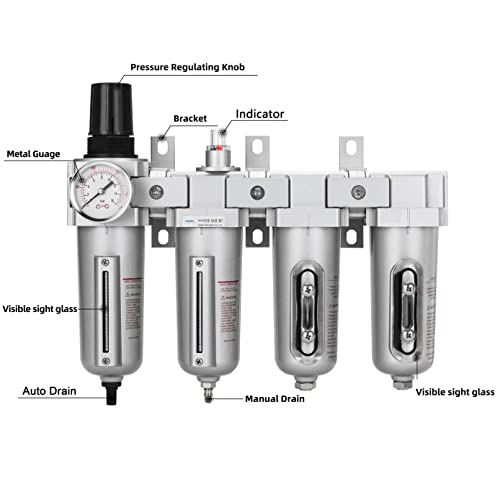3 4" NPT Air Compressor Filter Dryer Regulator