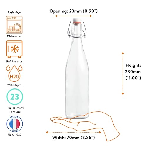 French Glass Swing Top Bottles (3 Count)