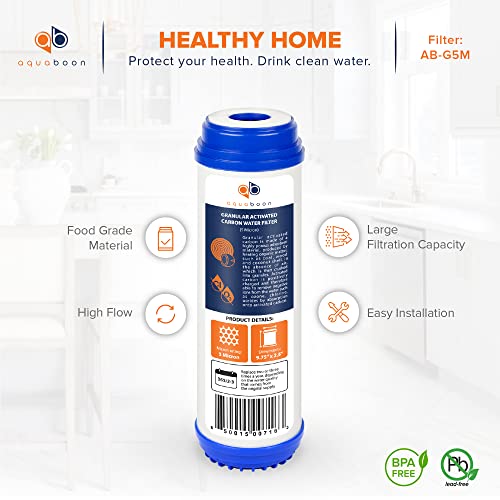 5 Micron 10 x 2.5 Granular Activated Carbon Water Filter Cartridge GAC Water Filter Replacement Compatible with AP117 (25 Count)