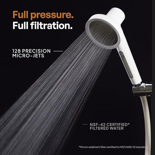 SecondShower Filtered Shower Head with Handheld for Hard Water