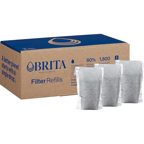 Refillable Water Filter Refill Packs for Pitchers and Dispensers (3 Count)