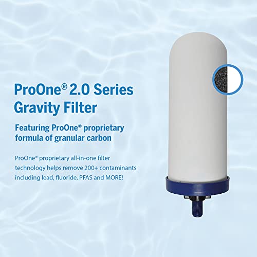 Big+ Gravity Water Filter System High Capacity Countertop Stainless Steel Water Filter Dispenser IAPMO Certified to Reduce Lead