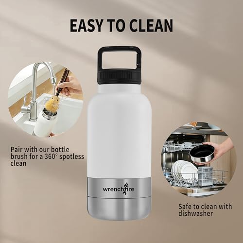 32 oz Instulated Stainless Steel Dog Water Bottle with 2 Detachable Bowls (680 Gram)