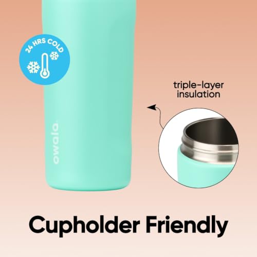 FreeSip Kids Stainless Steel Water Bottle 16 oz Mint Chocolate