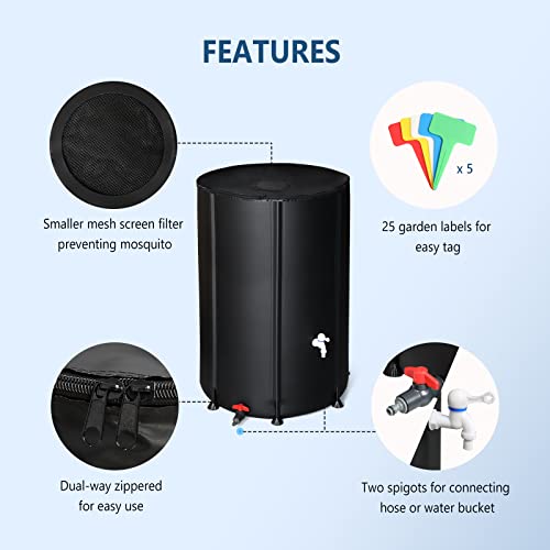 Upgraded 100 Gallon Collapsible Rain Barrel