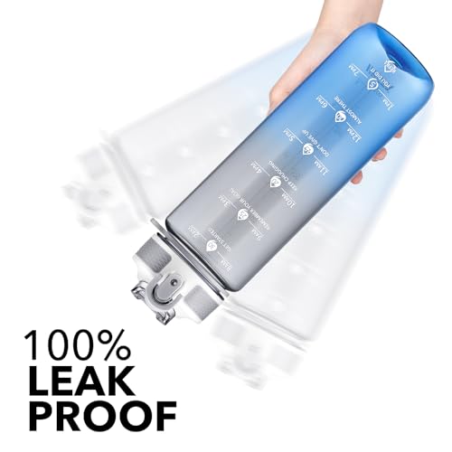 Plastic Water Bottle With Straw & Time Marker